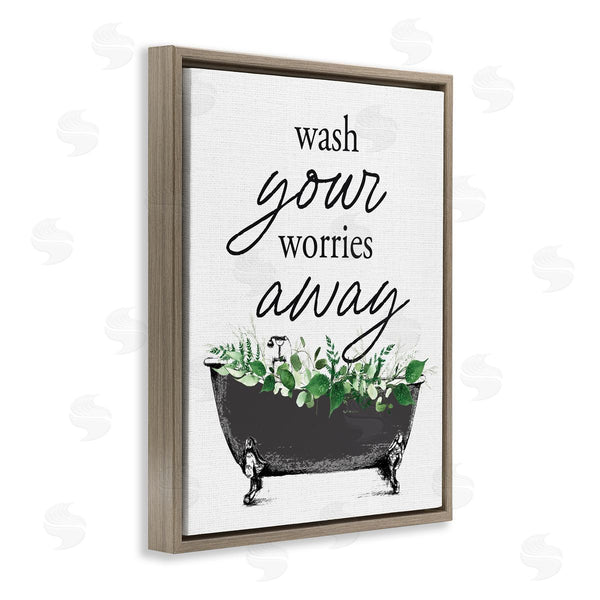 Stupell Industries Lettered And Lined | Wash Worries Away Herbs Wall Art