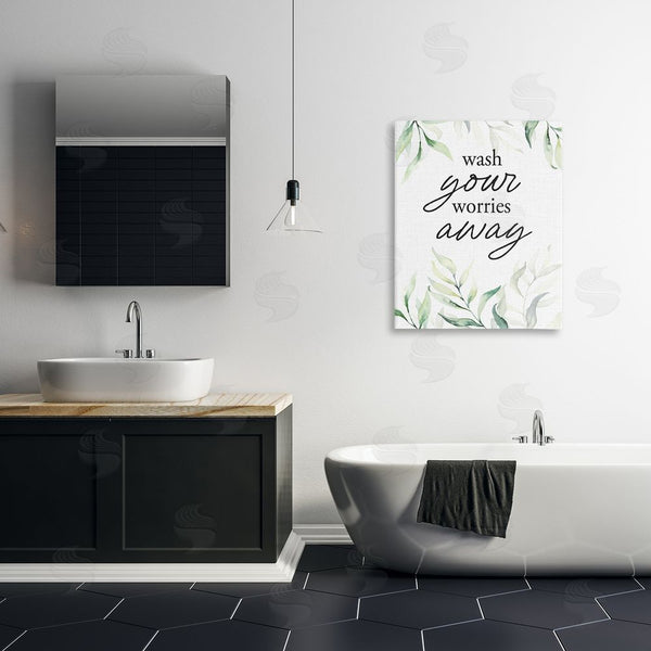 Stupell Industries Lettered And Lined | Wash Worries Away Leaves Wall Art