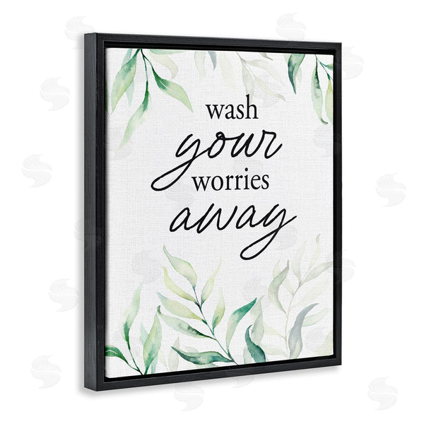 Stupell Industries Lettered And Lined | Wash Worries Away Leaves Wall Art