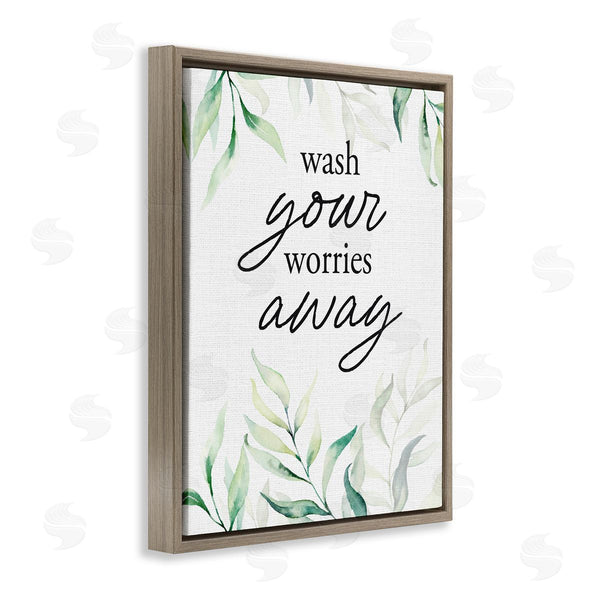 Stupell Industries Lettered And Lined | Wash Worries Away Leaves Wall Art