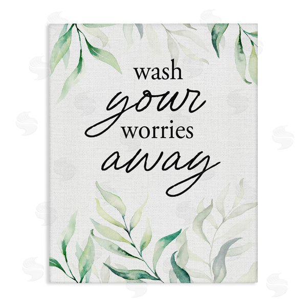 stupell industries Lettered and Lined | Wash Worries Away Leaves Wall Art