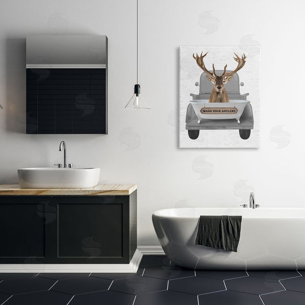 Stupell Industries Lettered And Lined | Wash Your Antlers Deer Wall Art