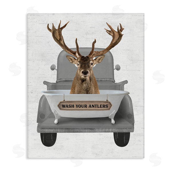 stupell industries Lettered and Lined | Wash Your Antlers Deer Wall Art