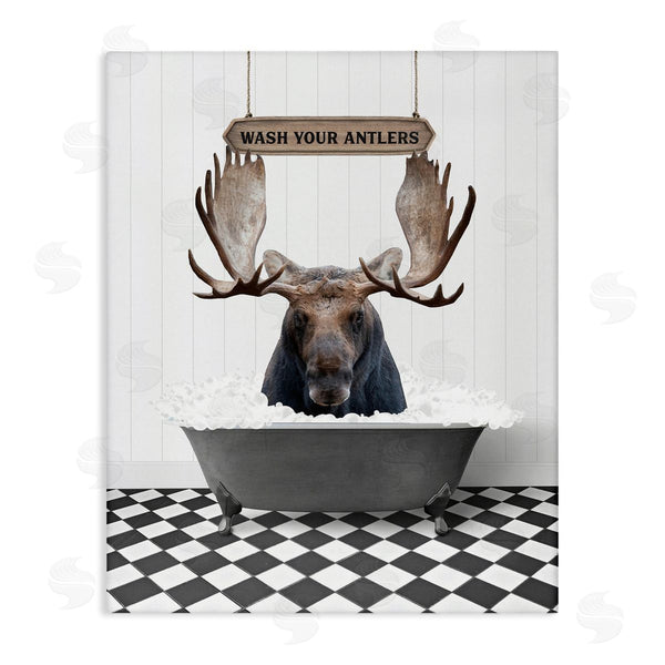 stupell industries Lettered and Lined | Wash Your Antlers Moose Wall Art