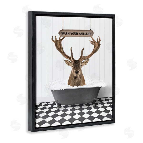Stupell Industries Lettered And Lined | Wash Your Antlers Phrase Wall Art