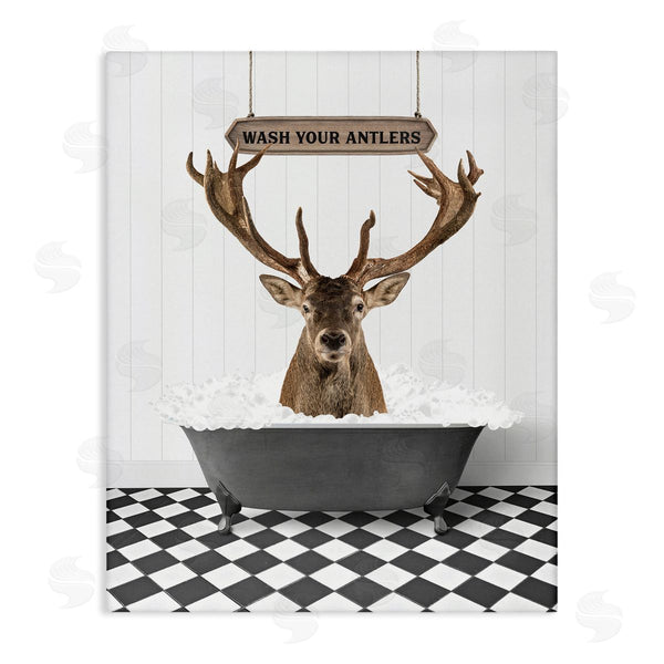 stupell industries Lettered and Lined | Wash Your Antlers Phrase Wall Art