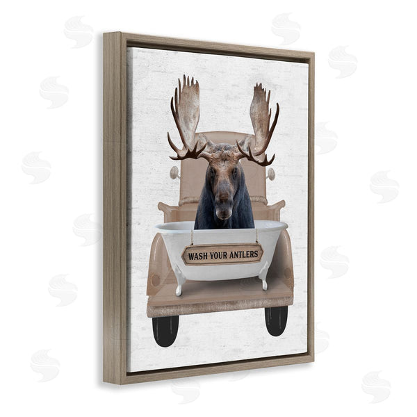 Stupell Industries Lettered And Lined | Wash Your Antlers Truck Wall Art