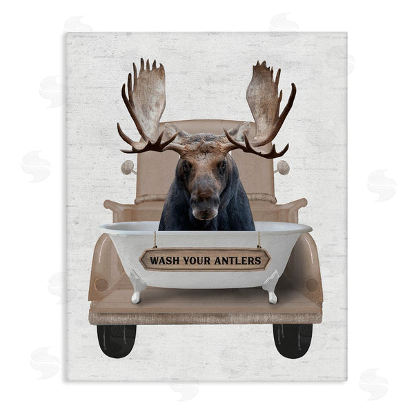 stupell industries Lettered and Lined | Wash Your Antlers Truck Wall Art