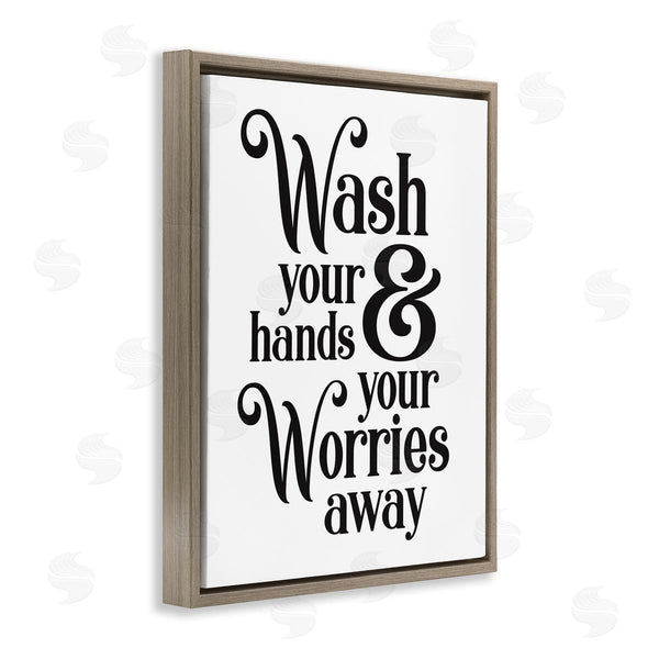 Stupell Industries Lettered And Lined | Wash Your Hands And Worries