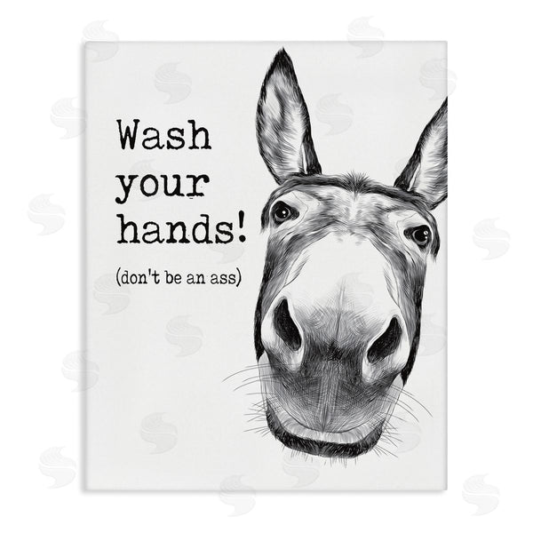 stupell industries Lettered and Lined | Wash Your Hands Donkey Quote