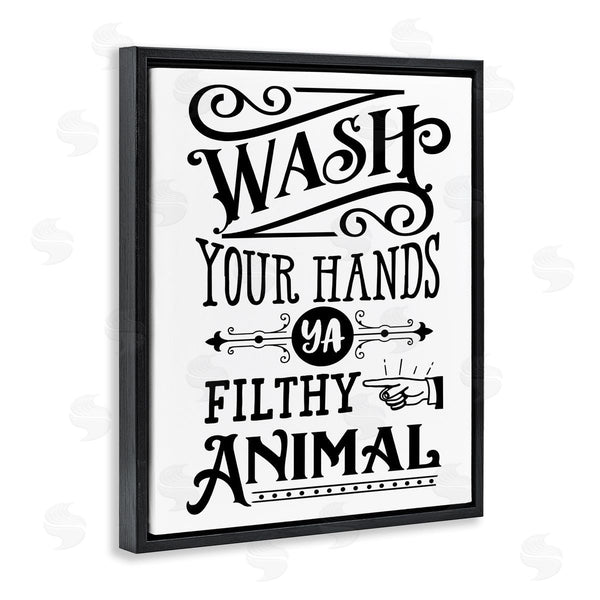 Stupell Industries Lettered And Lined | Wash Your Hands Vintage Symbol Serif Typography Wall Art