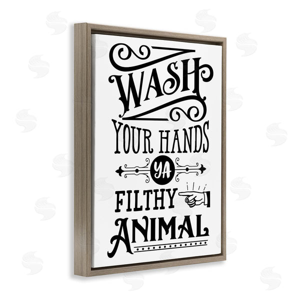 Stupell Industries Lettered And Lined | Wash Your Hands Vintage Symbol Serif Typography Wall Art