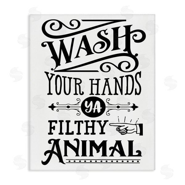 stupell industries Lettered and Lined | Wash Your Hands Vintage Symbol Serif Typography Wall Art