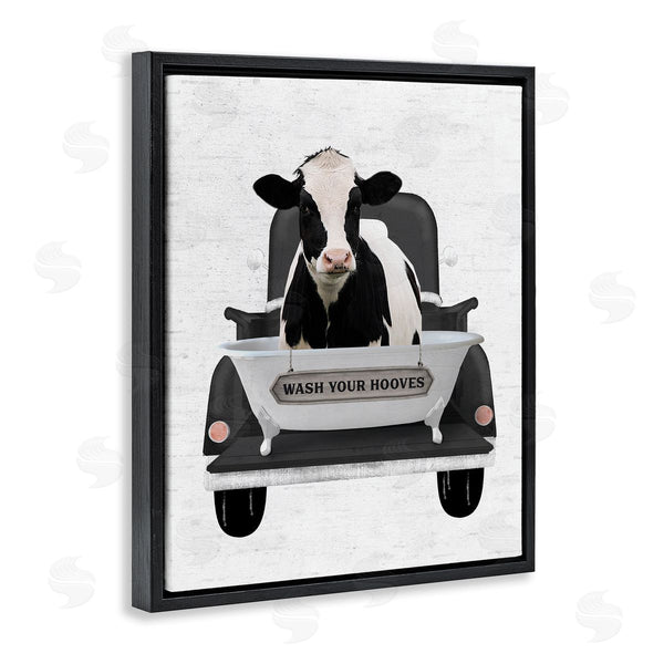Stupell Industries Lettered And Lined | Wash Your Hooves Cow Wall Art