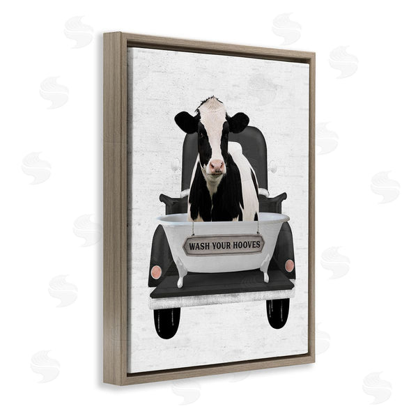 Stupell Industries Lettered And Lined | Wash Your Hooves Cow Wall Art