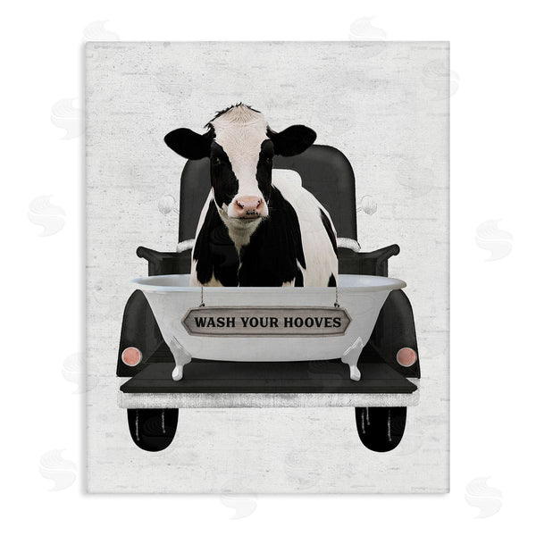 stupell industries Lettered and Lined | Wash Your Hooves Cow Wall Art