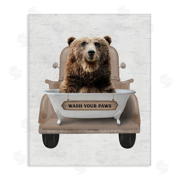 stupell industries Lettered and Lined | Wash Your Paws Bear Wall Art