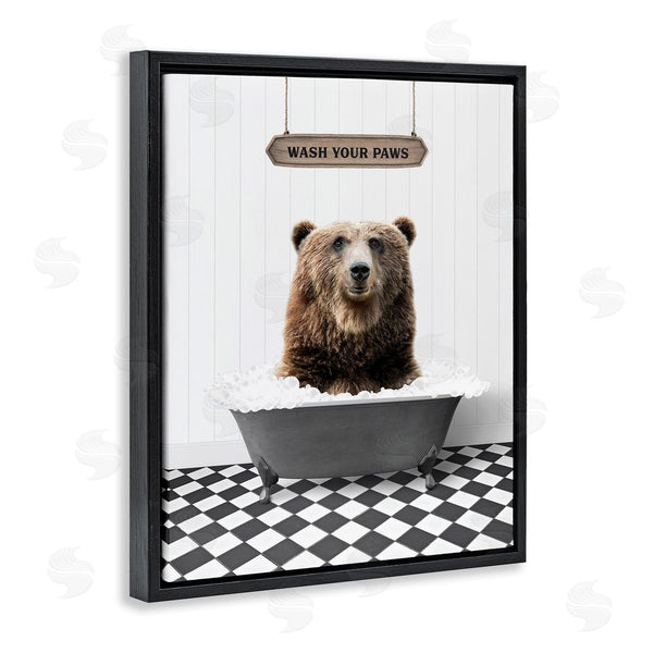 Stupell Industries Lettered And Lined | Wash Your Paws Phrase Wall Art