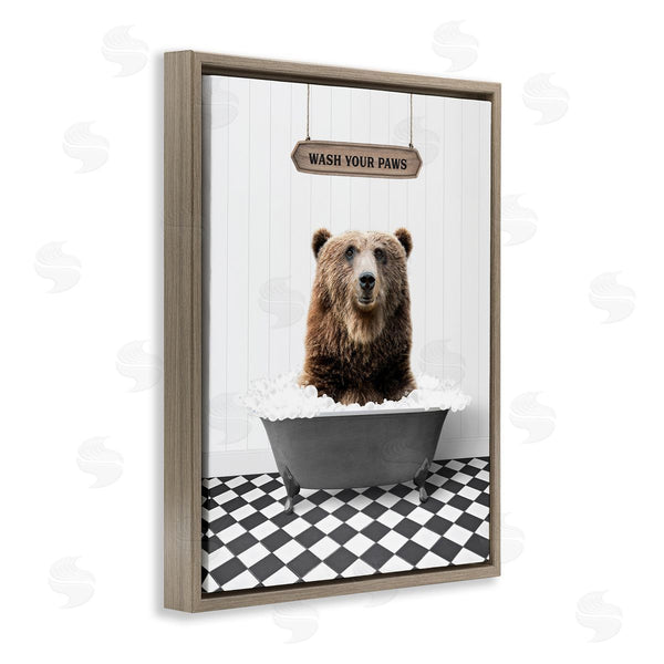Stupell Industries Lettered And Lined | Wash Your Paws Phrase Wall Art