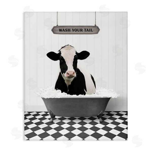 stupell industries Lettered and Lined | Wash Your Tail Cow Wall Art