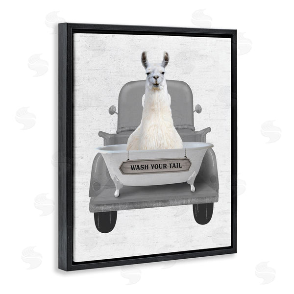 Stupell Industries Lettered And Lined | Wash Your Tail Llama Wall Art