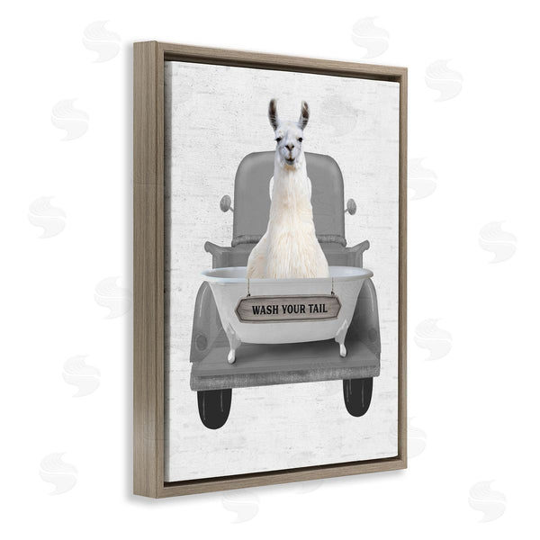 Stupell Industries Lettered And Lined | Wash Your Tail Llama Wall Art