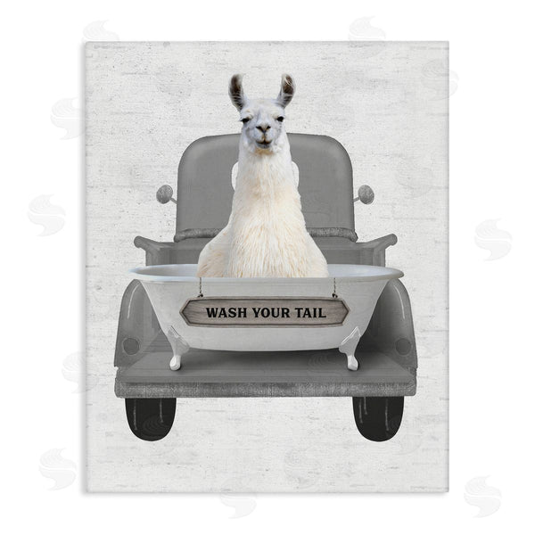stupell industries Lettered and Lined | Wash Your Tail Llama Wall Art