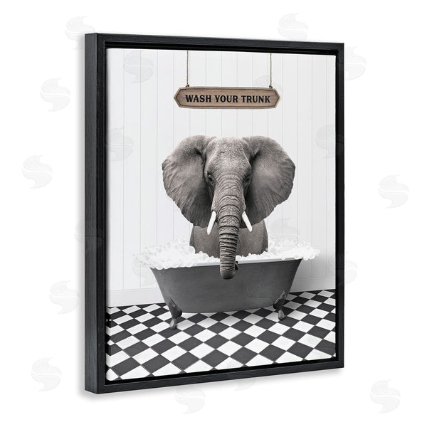 Stupell Industries Lettered And Lined | Wash Your Trunk Bathroom Wall Art