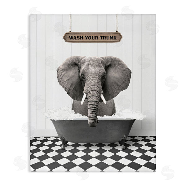 stupell industries Lettered and Lined | Wash Your Trunk Bathroom Wall Art