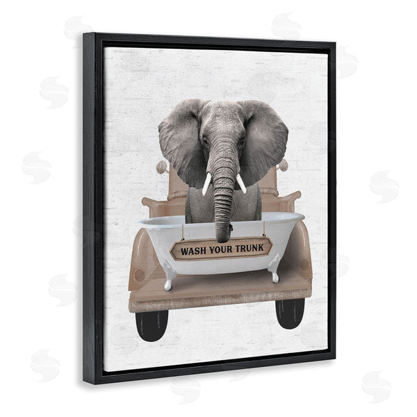Stupell Industries Lettered And Lined | Wash Your Trunk Elephant Wall Art