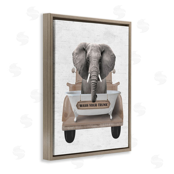 Stupell Industries Lettered And Lined | Wash Your Trunk Elephant Wall Art
