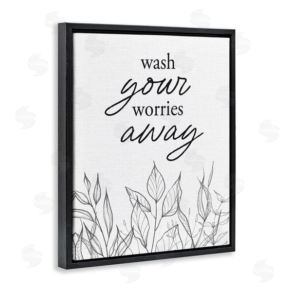 Stupell Industries Lettered And Lined | Wash Your Worries Away Minimalist Wall Art