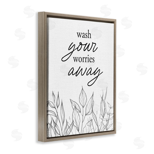 Stupell Industries Lettered And Lined | Wash Your Worries Away Minimalist Wall Art