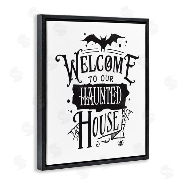 Stupell Industries Lettered And Lined | Welcome Haunted House Wall Art