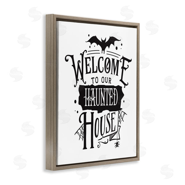 Stupell Industries Lettered And Lined | Welcome Haunted House Wall Art