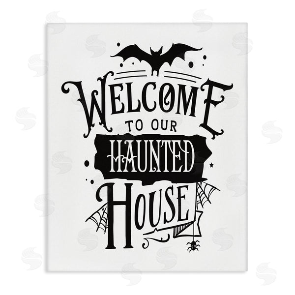 stupell industries Lettered and Lined | Welcome Haunted House Wall Art
