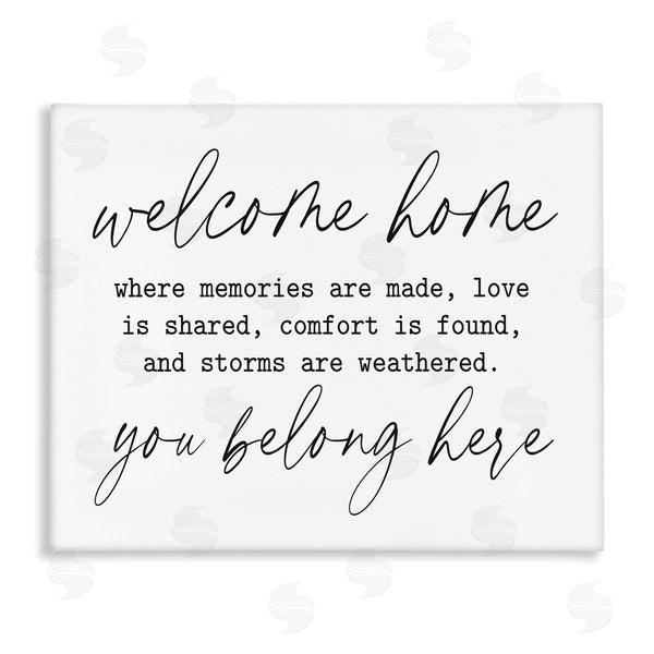 stupell industries Lettered and Lined | Welcome Home Belonging Family Quote Casual Script Wall Art
