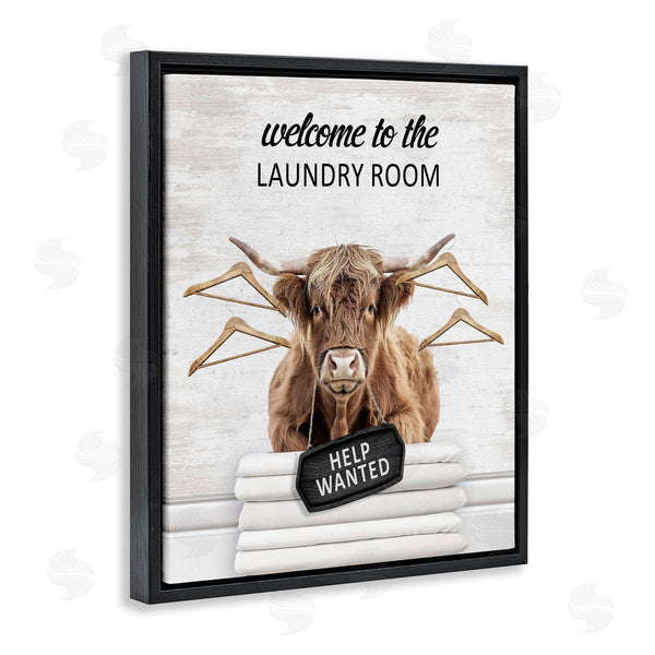 Stupell Industries Lettered And Lined | Welcome Laundry Room Cattle