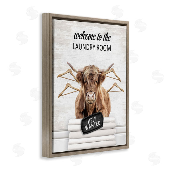 Stupell Industries Lettered And Lined | Welcome Laundry Room Cattle