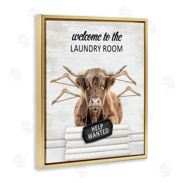 Stupell Industries Lettered And Lined | Welcome Laundry Room Cattle