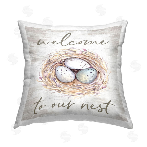 stupell industries Lettered and Lined | Welcome To Our Nest Nature Phrase Printed Throw Pillow