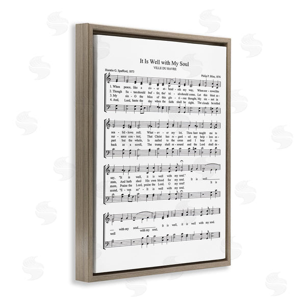 Stupell Industries Lettered And Lined | Well With My Soul Sheet Music