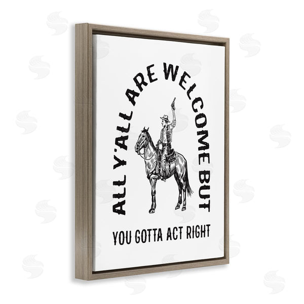 Stupell Industries Lettered And Lined | Western Gotta Act Right