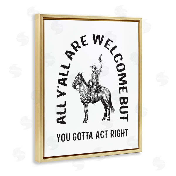 Stupell Industries Lettered And Lined | Western Gotta Act Right