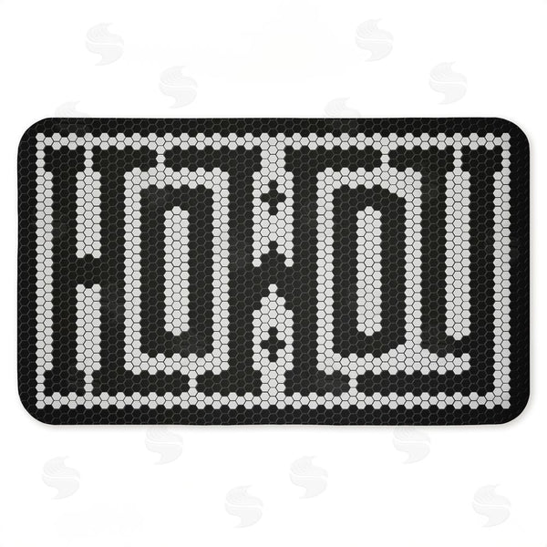 stupell industries Lettered and Lined | Western Greeting Howdy Black Anti-Fatigue Mat