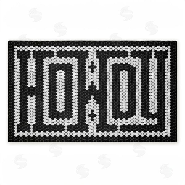 stupell industries Lettered and Lined | Western Greeting Howdy Black Non-Woven Door Mat