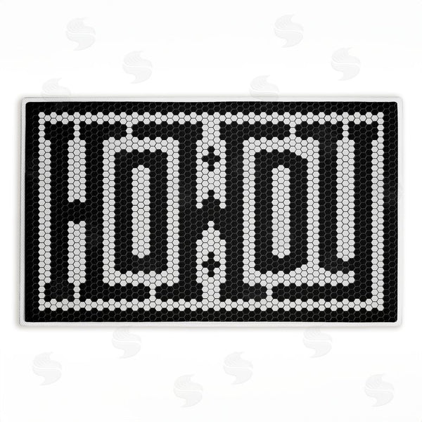 stupell industries Lettered and Lined | Western Greeting Howdy Black Plush Bath Mat