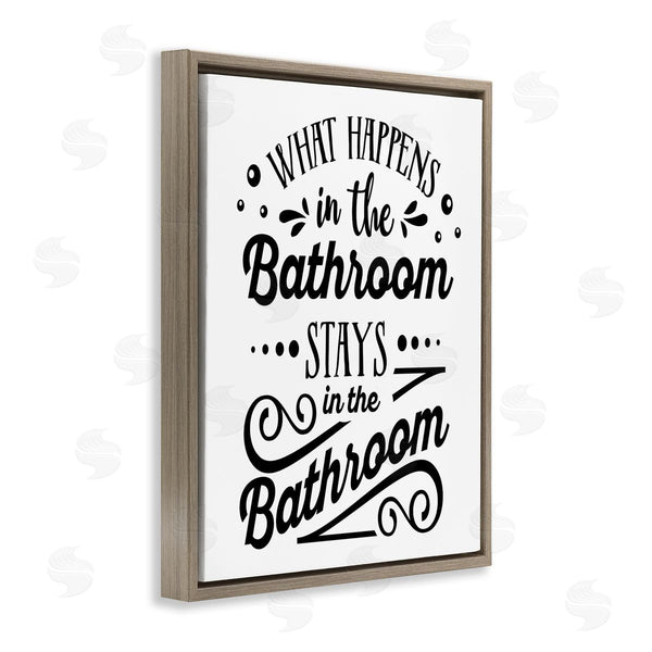 Stupell Industries Lettered And Lined | What Happens In Bathroom Silly Decorated Typography Wall Art