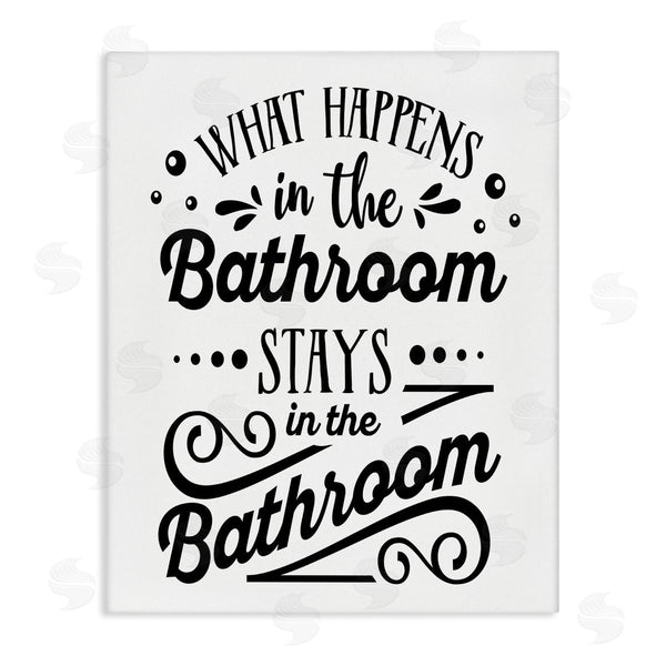 stupell industries Lettered and Lined | What Happens In Bathroom Silly Decorated Typography Wall Art