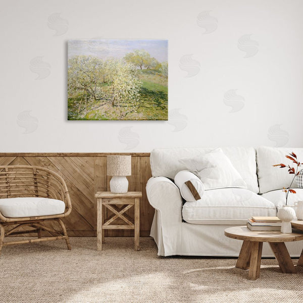 Stupell Industries Lettered And Lined | White Blossom Tree Orchard Field Impressionist Brushstrokes Wall Art